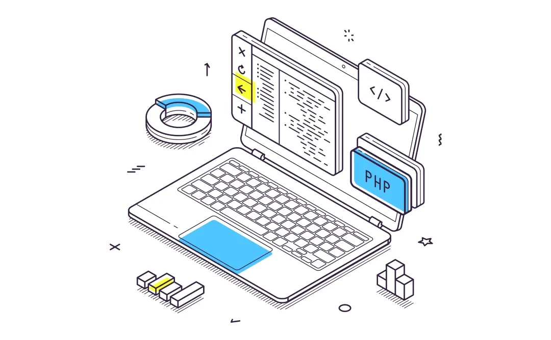 PHP特化のシステム開発会社が対応のイラスト