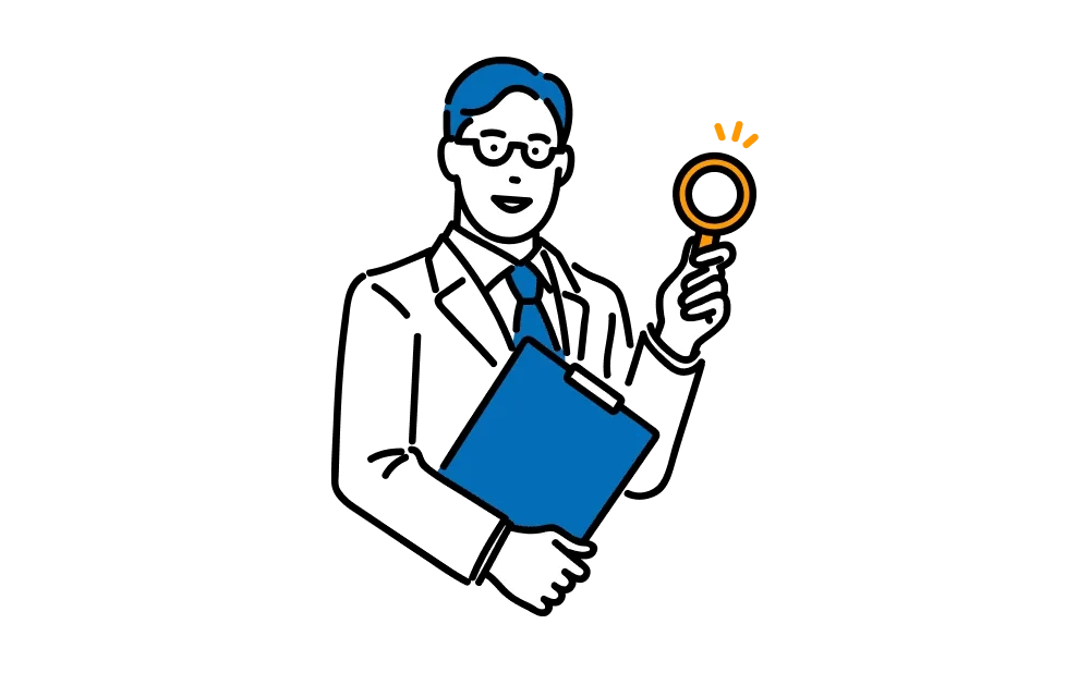 AWS環境を診断する認定資格保有エンジニアのイラスト