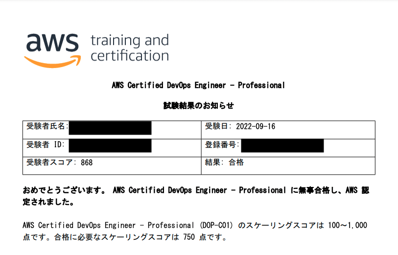 Cover Image for AWS Certified DevOps Engineer - Professionalに合格しました
